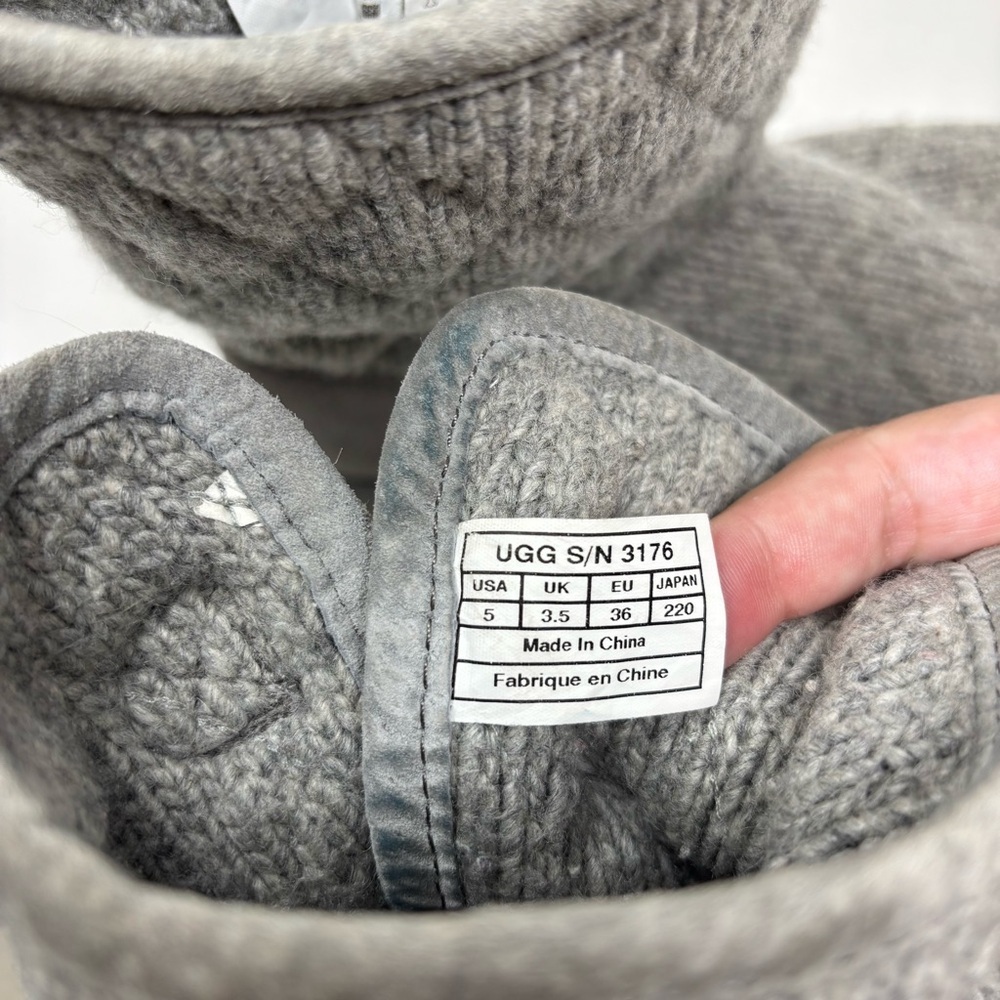UGG Gray Knit Women's Winter Boots - Picture 4 of 5